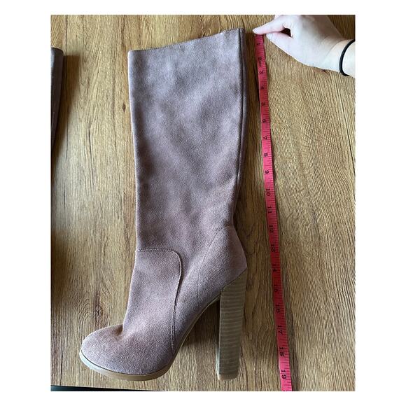 Colin Stuart Blush Suede Knee High Boots Size 7.5 - Picture 6 of 7